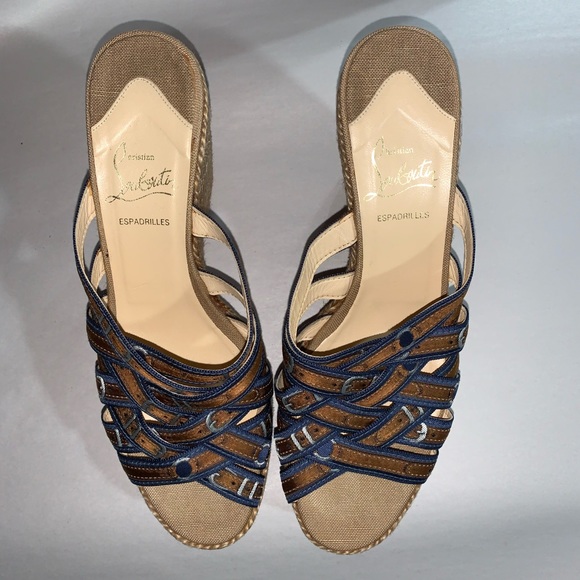 CHRISTIAN LOUBOUTIN size 38 printed wedge heels - Picture 7 of 15